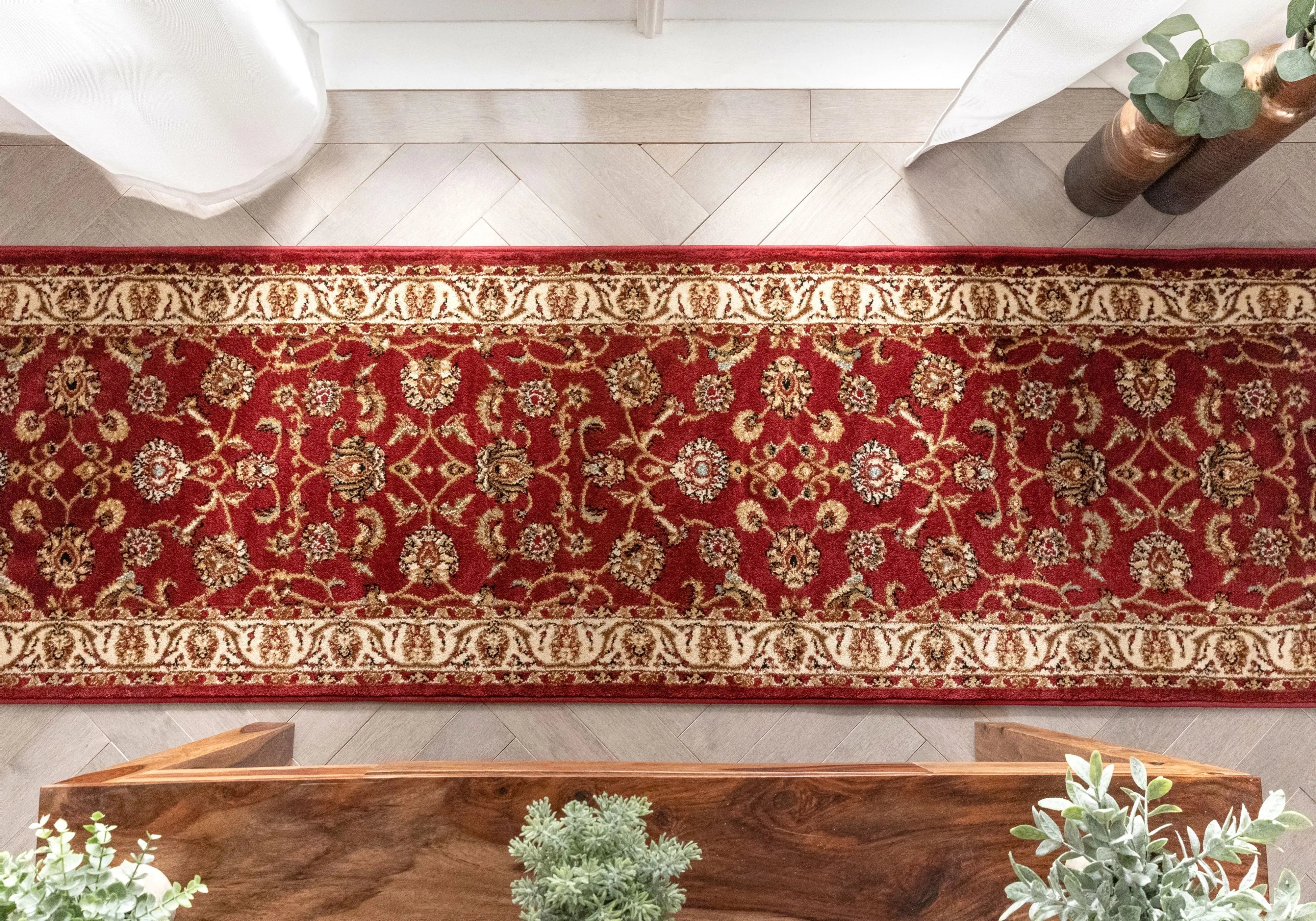 Sarouk Custom Size Runner Traditional Red 27 Inch Wide x Choose Your Length Hallway Runner Rug、mySite、gigharbornorthrealestate