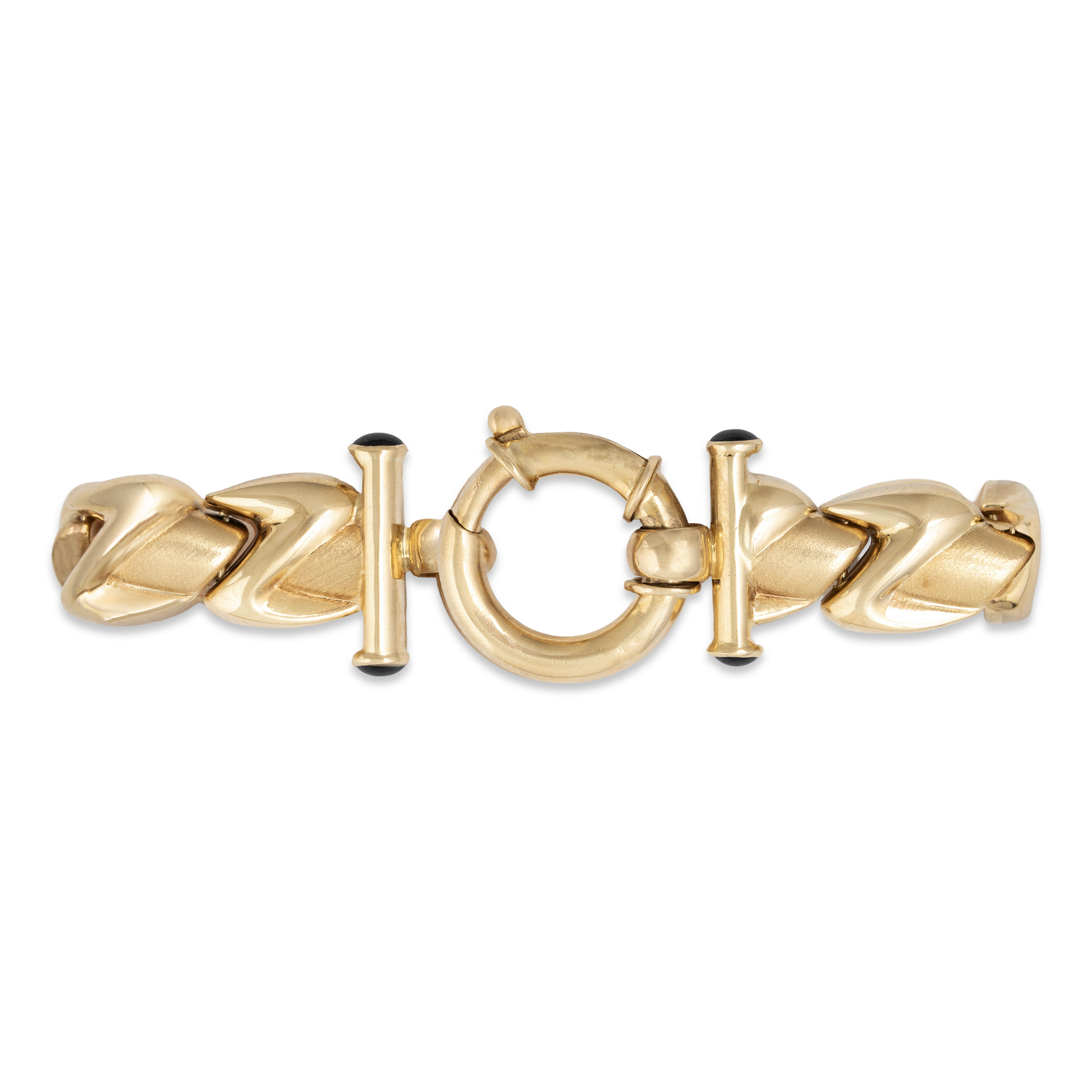 Vintage Italian 14k Yellow Gold 1.2cttw Dark Blue Sapphire Bracelet 6.75、mySite、hinf8tx79