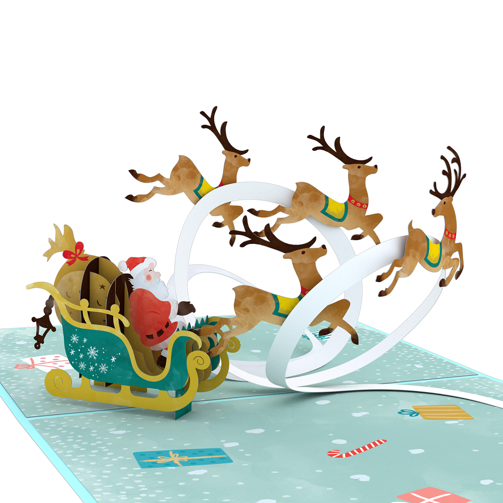 Santa Sleigh Pop-Up Card、mySite、solidvoid