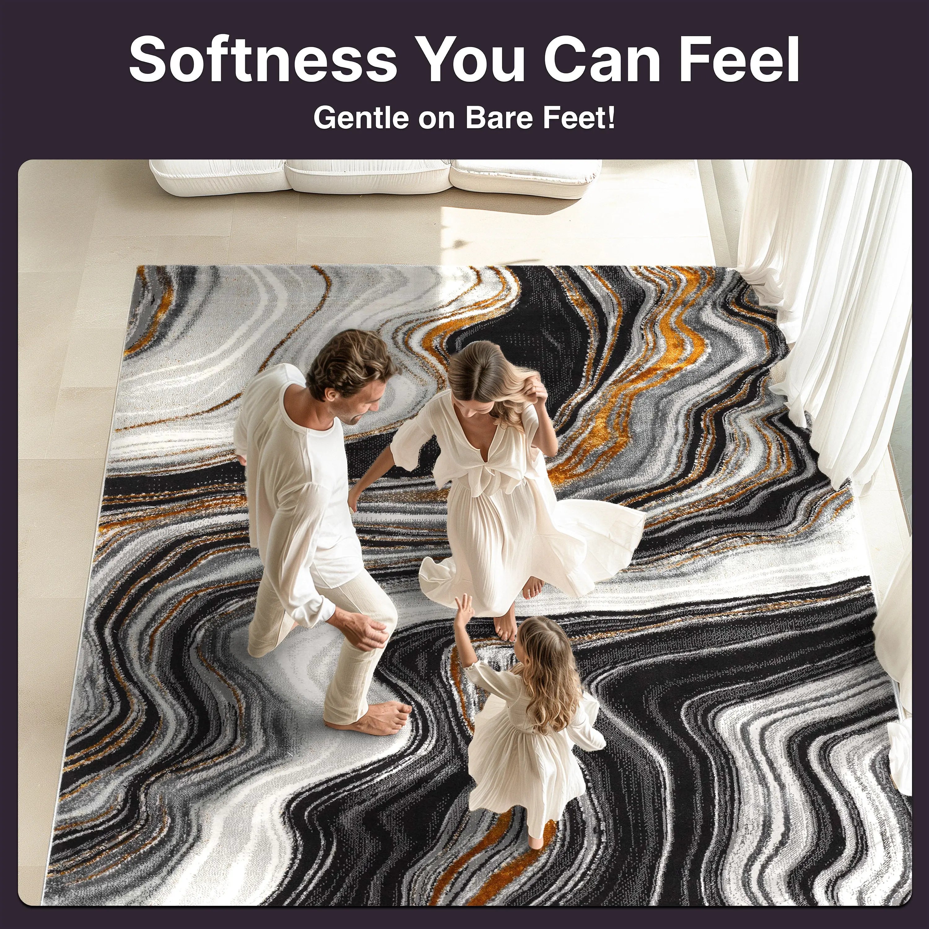 Warren Retro Abstract Waves Glam Rug、mySite、gigharbornorthrealestate