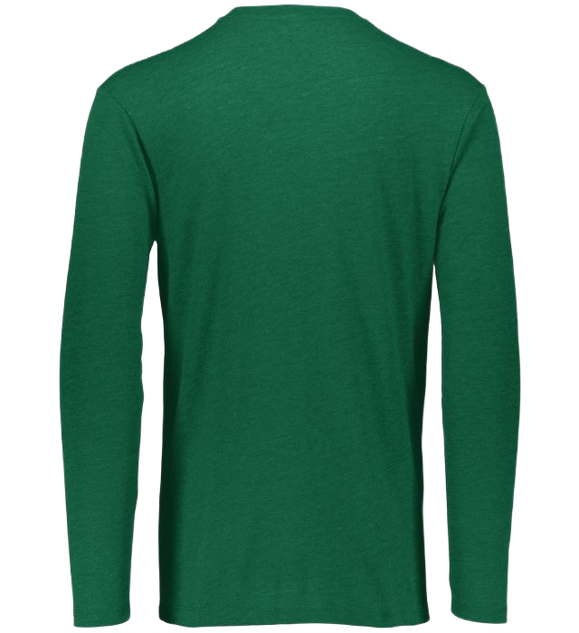 Augusta Long Sleeve Tri-Blend Tee - Dark Green Heather、mySite、noshort