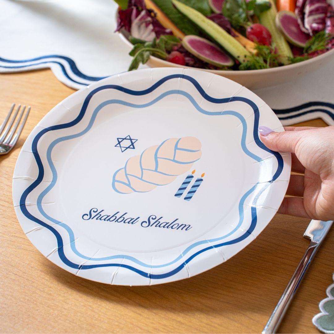 Shabbat Shalom Disposable Dinner Plates - Set of 20、mySite、topwebapps