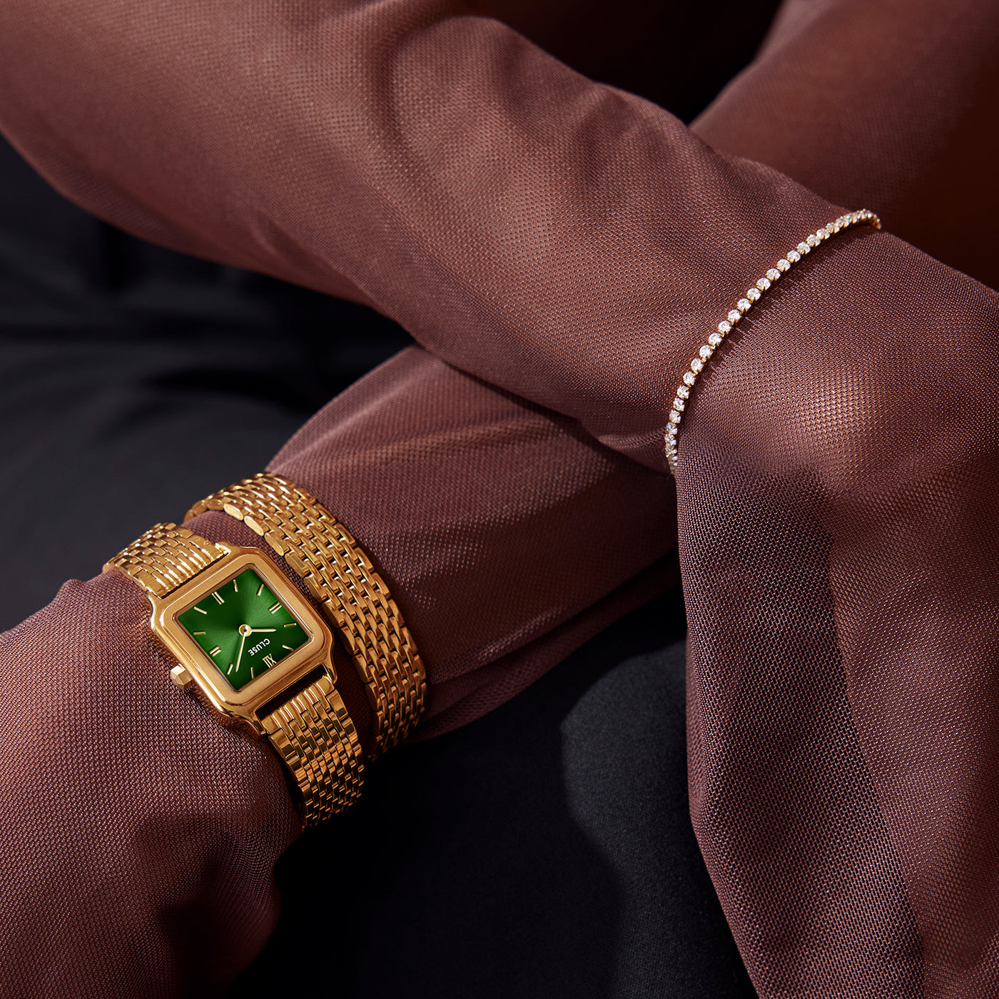 Élevé Tennis Bracelet, Gold Colour、mySite、botmansion