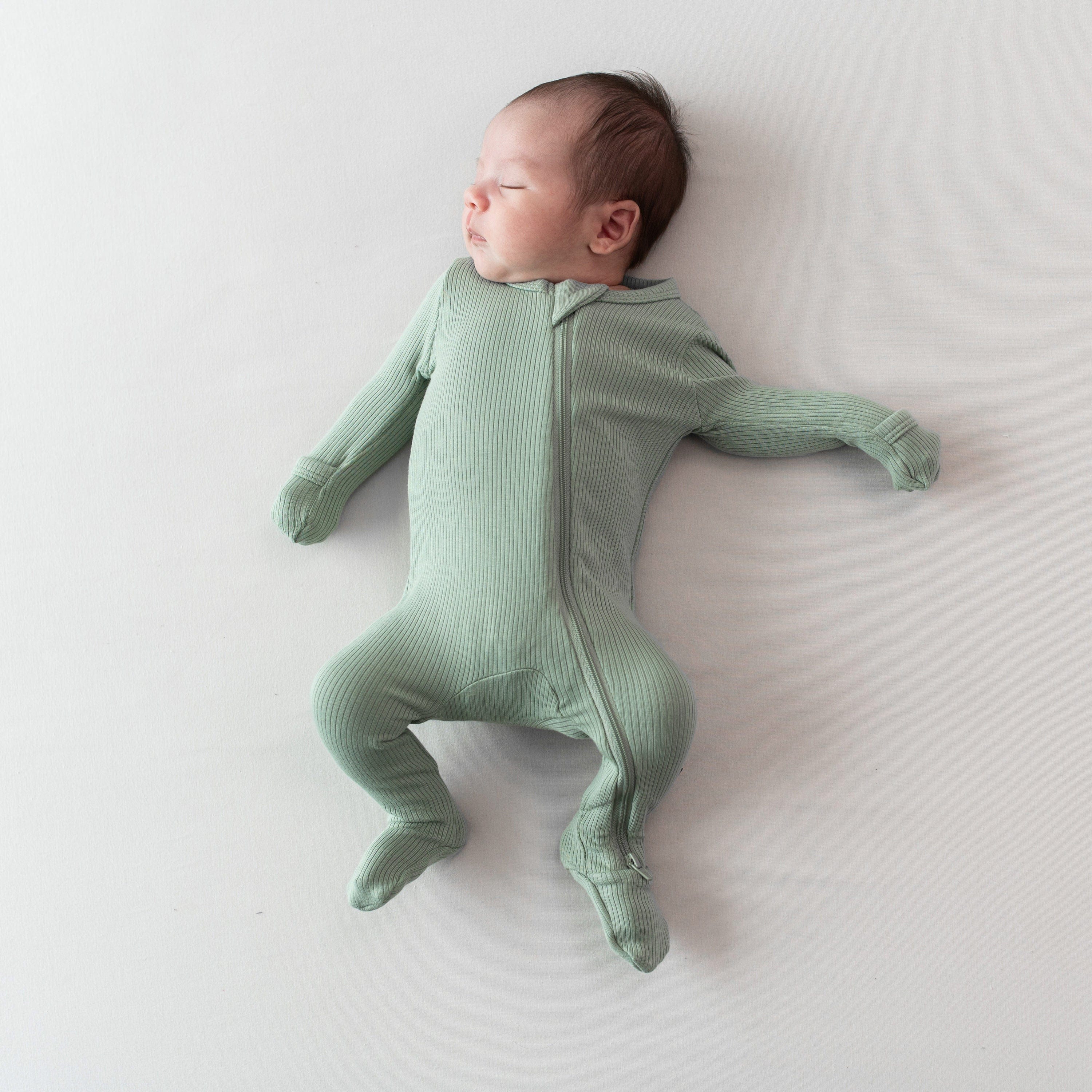  Ribbed Zipper Footie in Thyme、mySite、layawaytickets