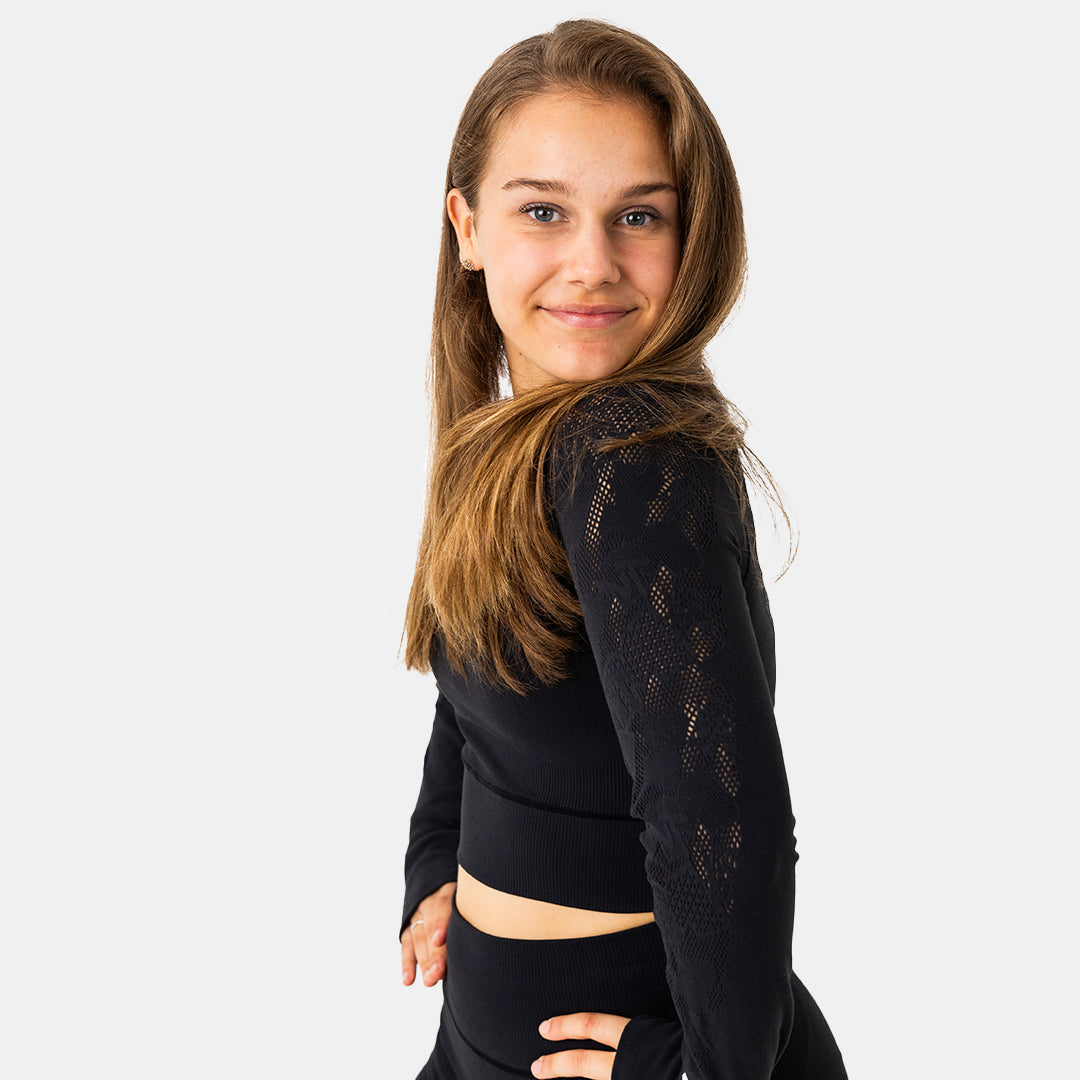 MTV WOMEN'S SPORTY LONG SLEEVE CROP