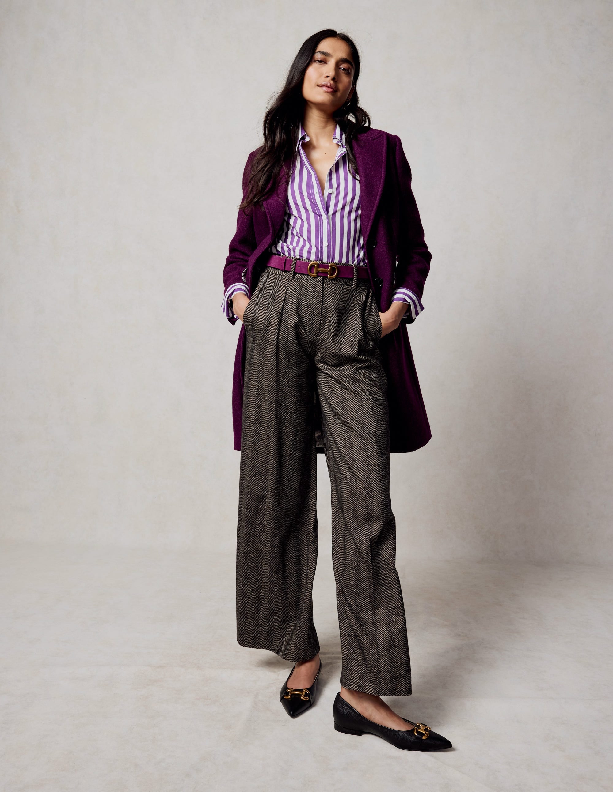  Chiswick Wool Blend Pants-Brown Herringbone、mySite、ashleygrahame