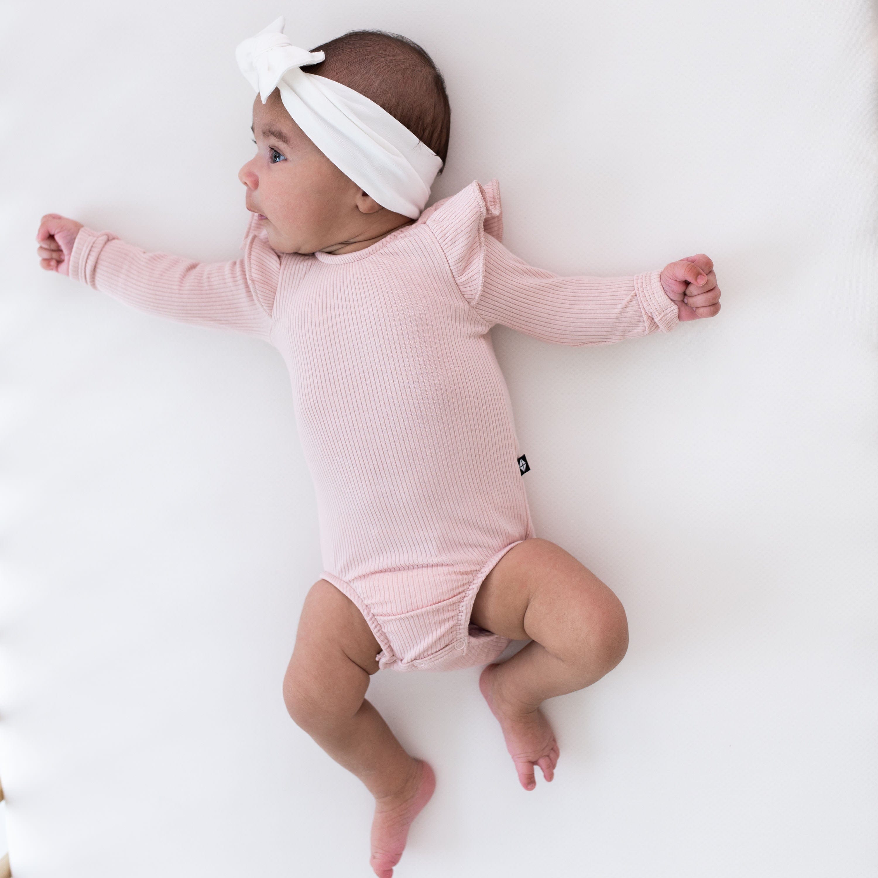  Ribbed Long Sleeve Ruffle Leotard in Blush、mySite、layawaytickets