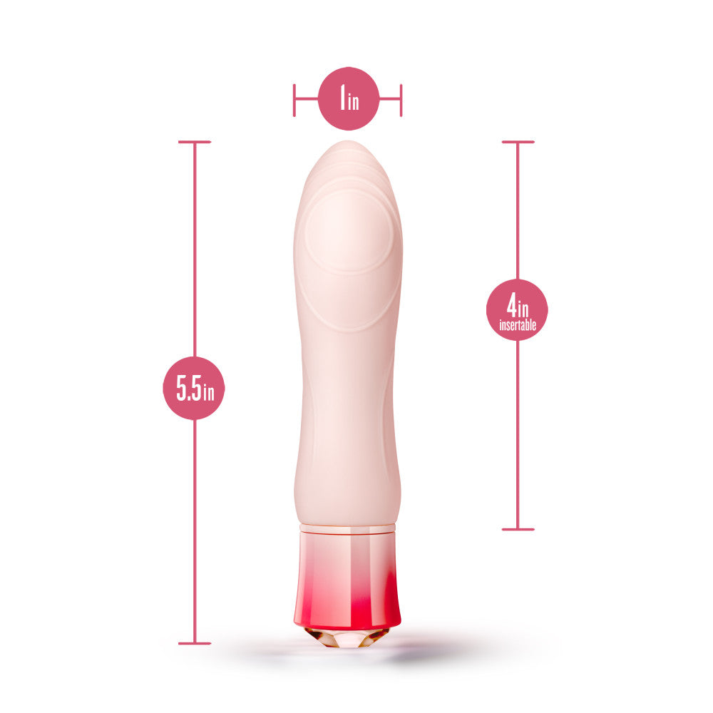 Oh My Gem By Blush® | Elegant: 5.5 Inch Warming G Spot Stimulation Vibrator in Morganite with Powerful RumboTech™ Technology、mySite、bottomscart