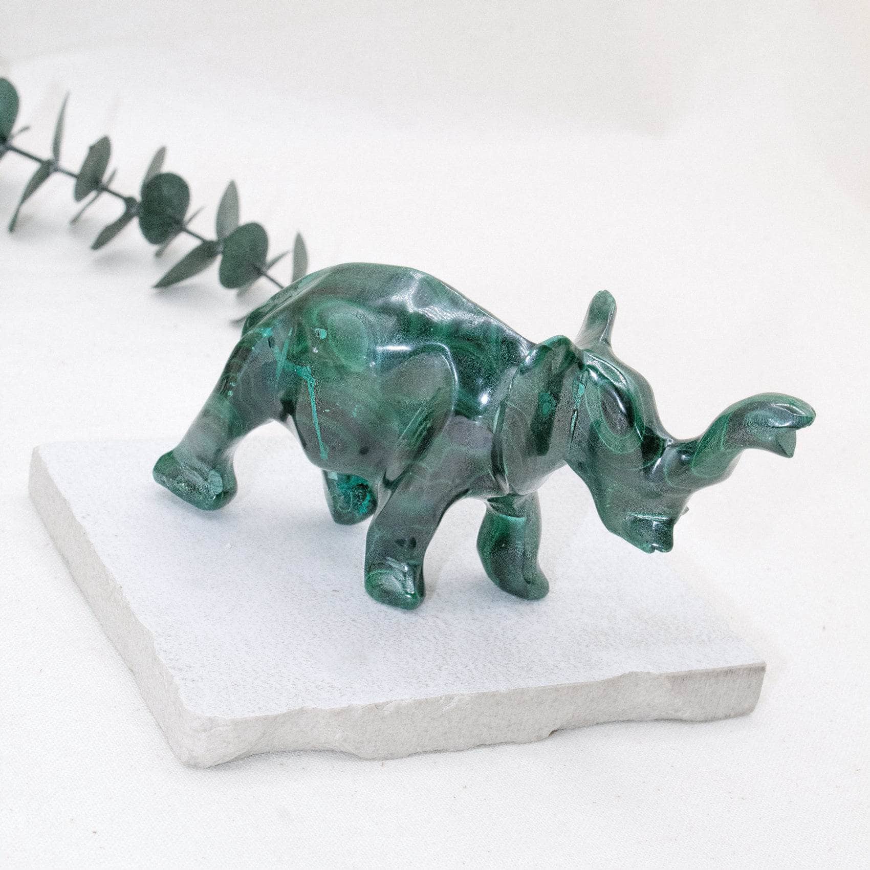 Genuine Malachite Elephants - Hand Carved - 1 of a Kind、mySite、hinf8tx79