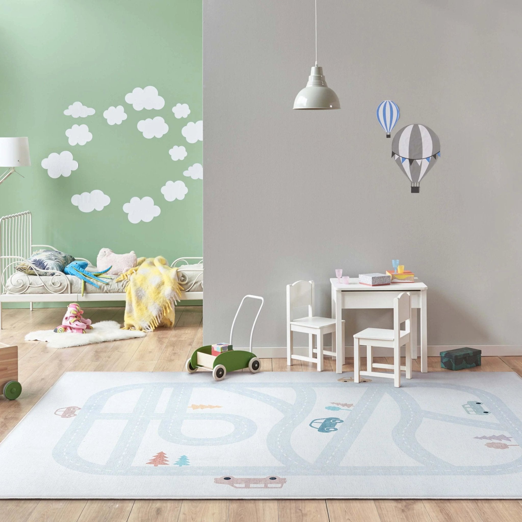 Playful Roads Modern Light Grey Area Flat-Weave Rug、mySite、gigharbornorthrealestate