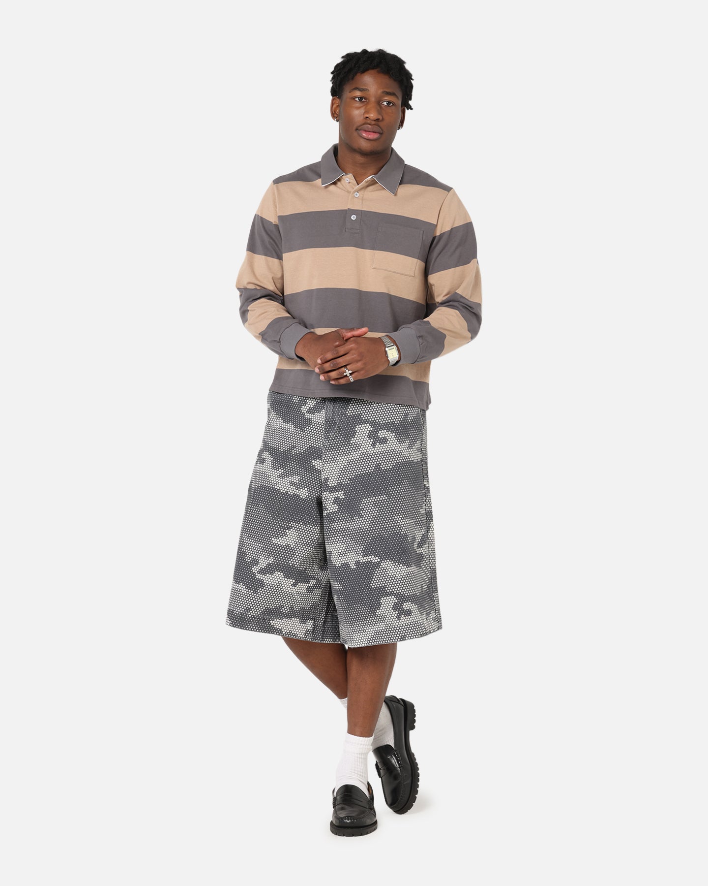 XXIII Wide Leg Denim Shorts Digi Camo、mySite、zt4zffjzw