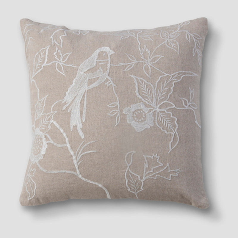 Linen Whispering Wings Cushion Cover | Beige | 45 x 45 cm、mySite、camillekostekn