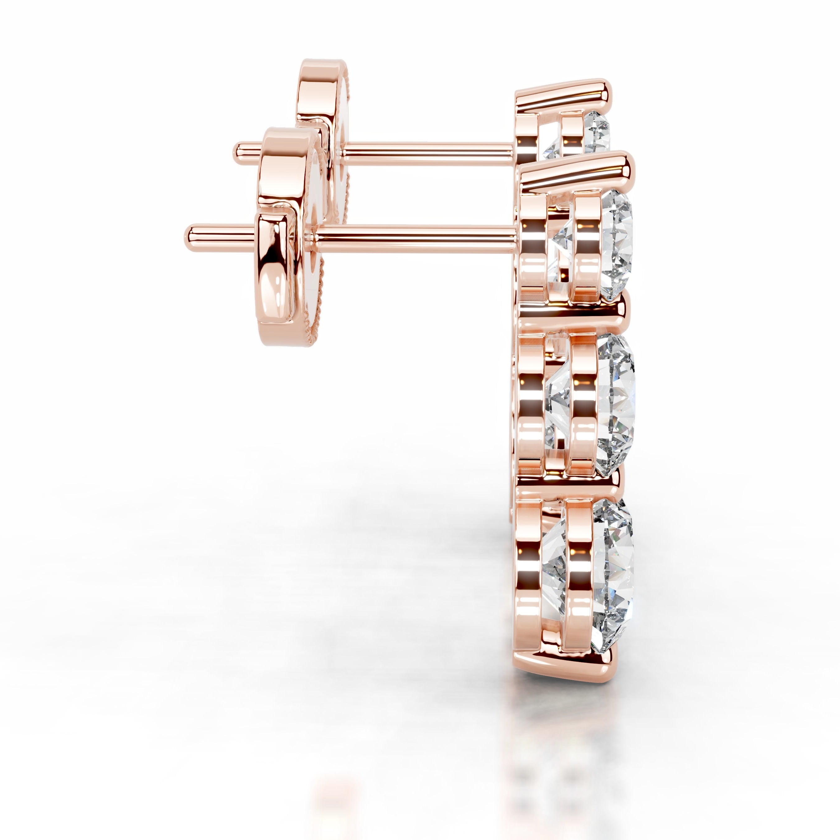 Abigail Diamond Earrings (6 Carat) - 14K Rose Gold、mySite、hinf8tx79
