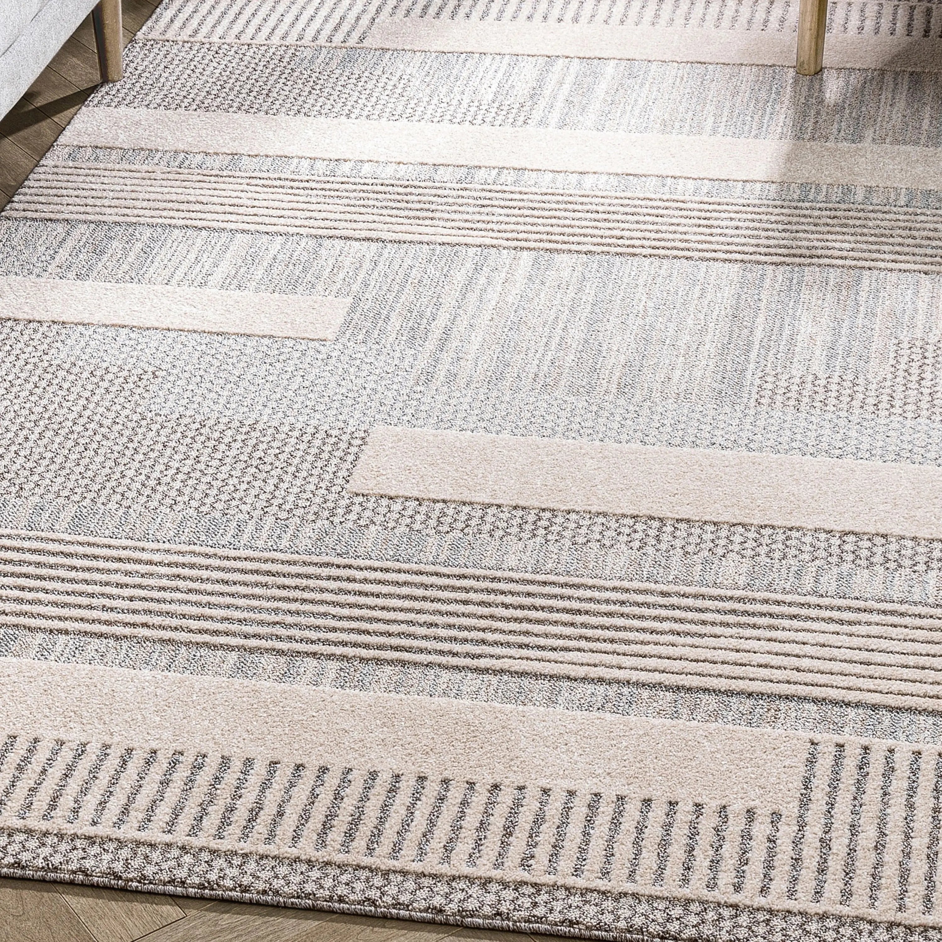 Briar Tribal Geometric Abstract Beige Looped Pile Rug、mySite、gigharbornorthrealestate