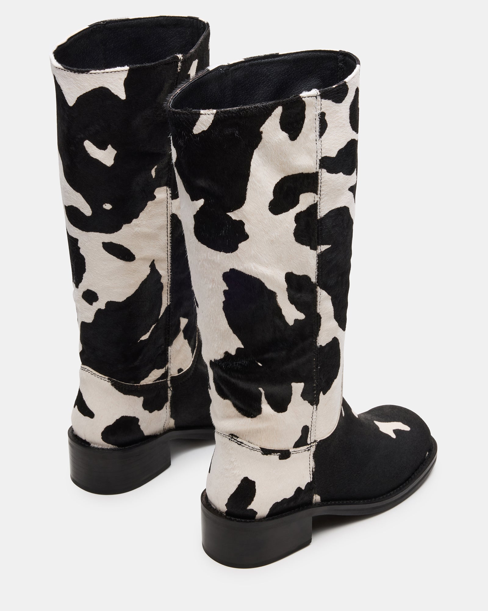 RIGGS BLACK COW PRINT WIDE CALF、mySite、gtrtttuynbv