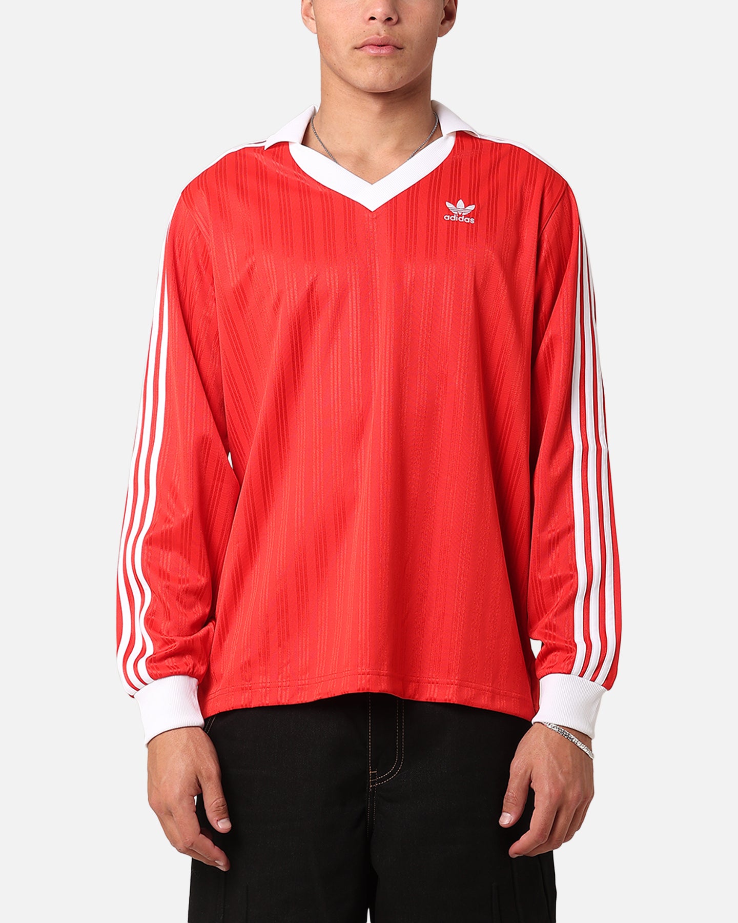 Adidas Pique Long Sleeve Football Polo Shirt Better Scarlet、mySite、zt4zffjzw