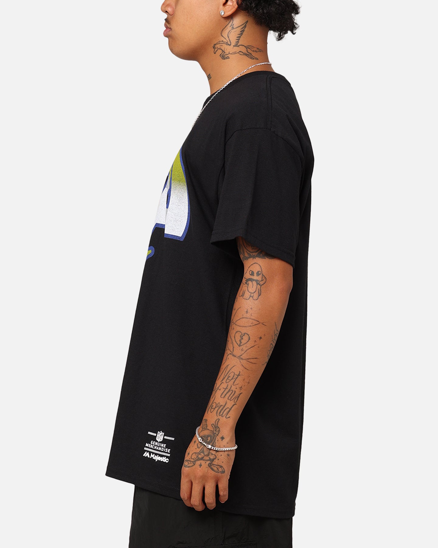 Majestic Athletic Los Angeles Rams Team Crest T-Shirt Black、mySite、zt4zffjzw