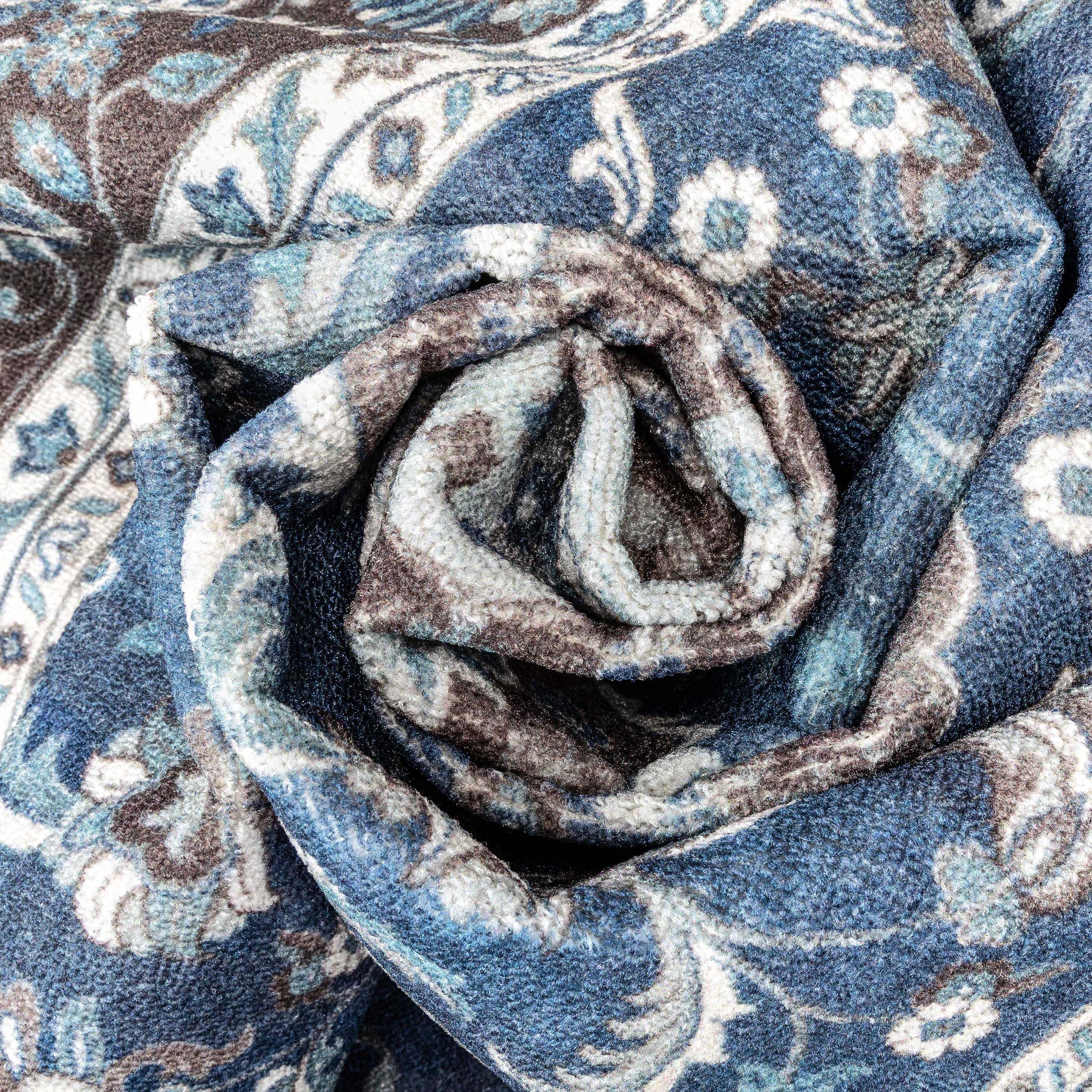 Custom Size Runner Gene Medallion Persian Blue Select Your Width x Choose Your Length Machine Washable Hallway Runner Rug、mySite、gigharbornorthrealestate