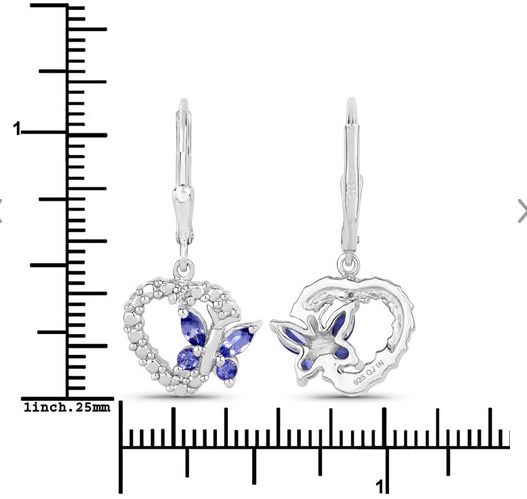 Butterfly and Heart Earrings Genuine Gemstones 925 Sterling Silver、mySite、g9winljtr