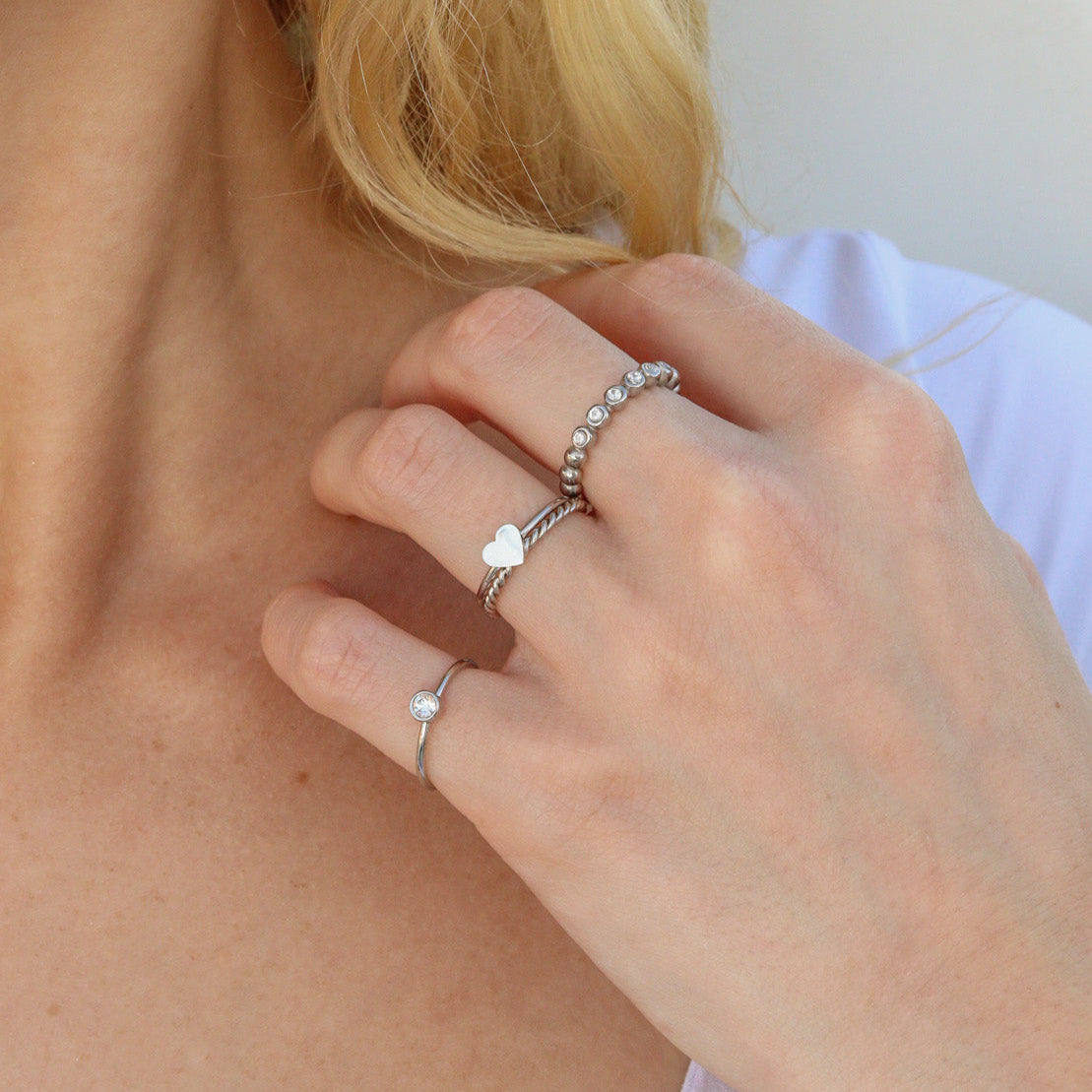 Stainless Steel Birthstone Stacking Ring / ZRJ1000、mySite、dreamappss