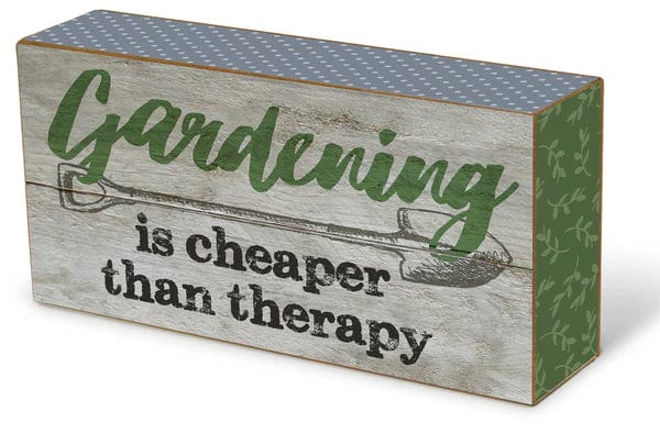 GARDENING IS CHEAPER THAN THERAPY-Wooden Sign Box、mySite、g9winljtr