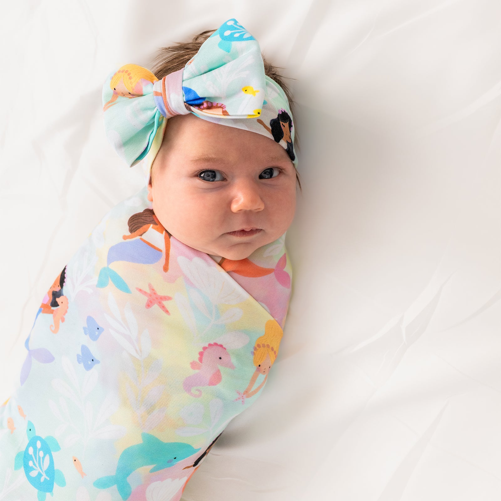  Mystic Mermaids Swaddle & Luxe Bow Headband Set、mySite、layawaytickets