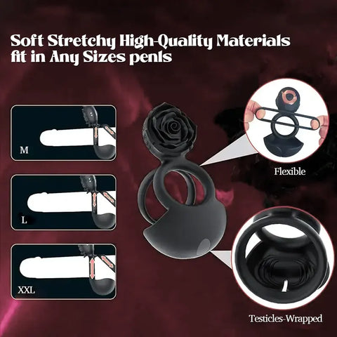 Rose Dual Stimulation Cock Ring