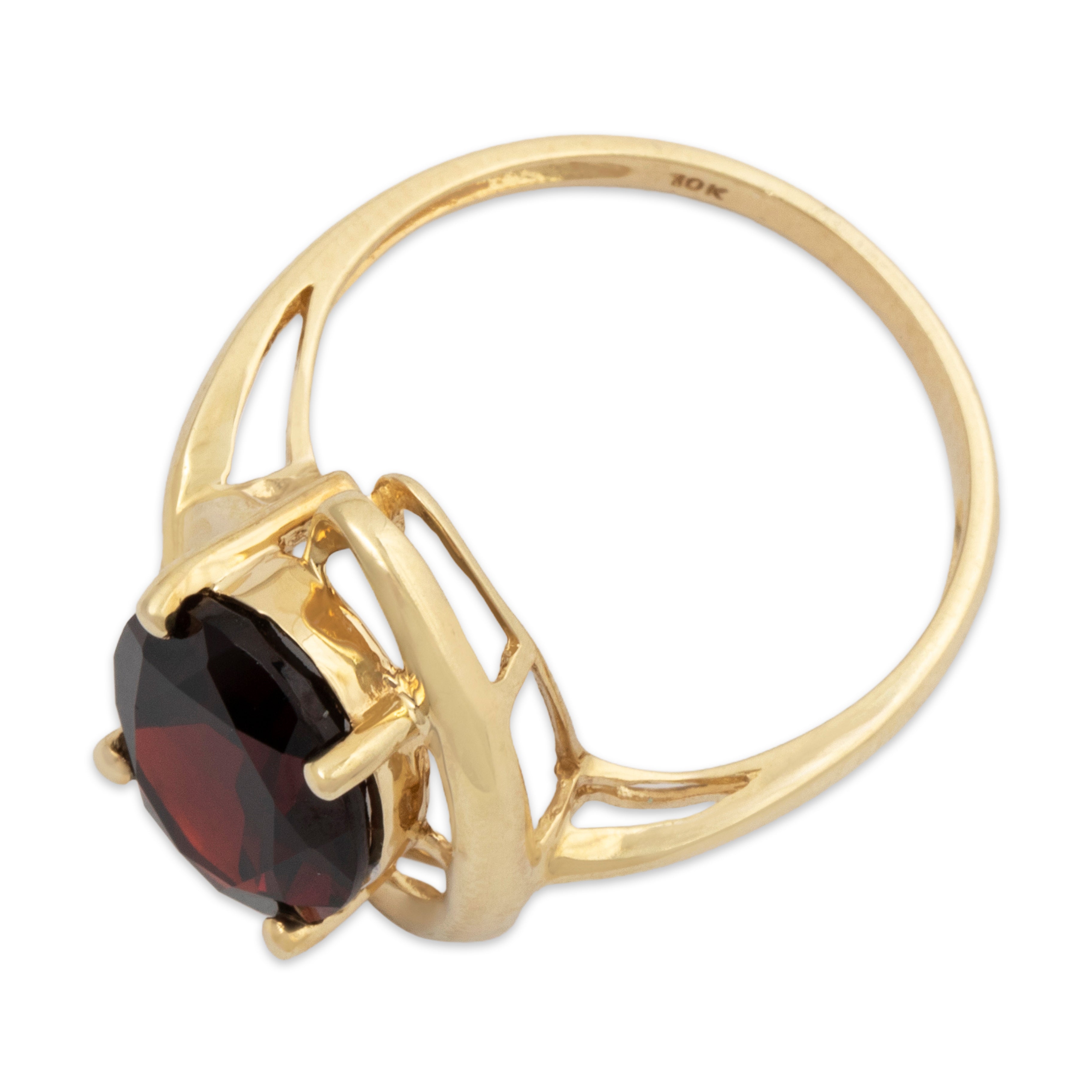 Vintage 10k Yellow Gold 4ct Garnet Diamond Crimson Heart Ring 6.75、mySite、hinf8tx79