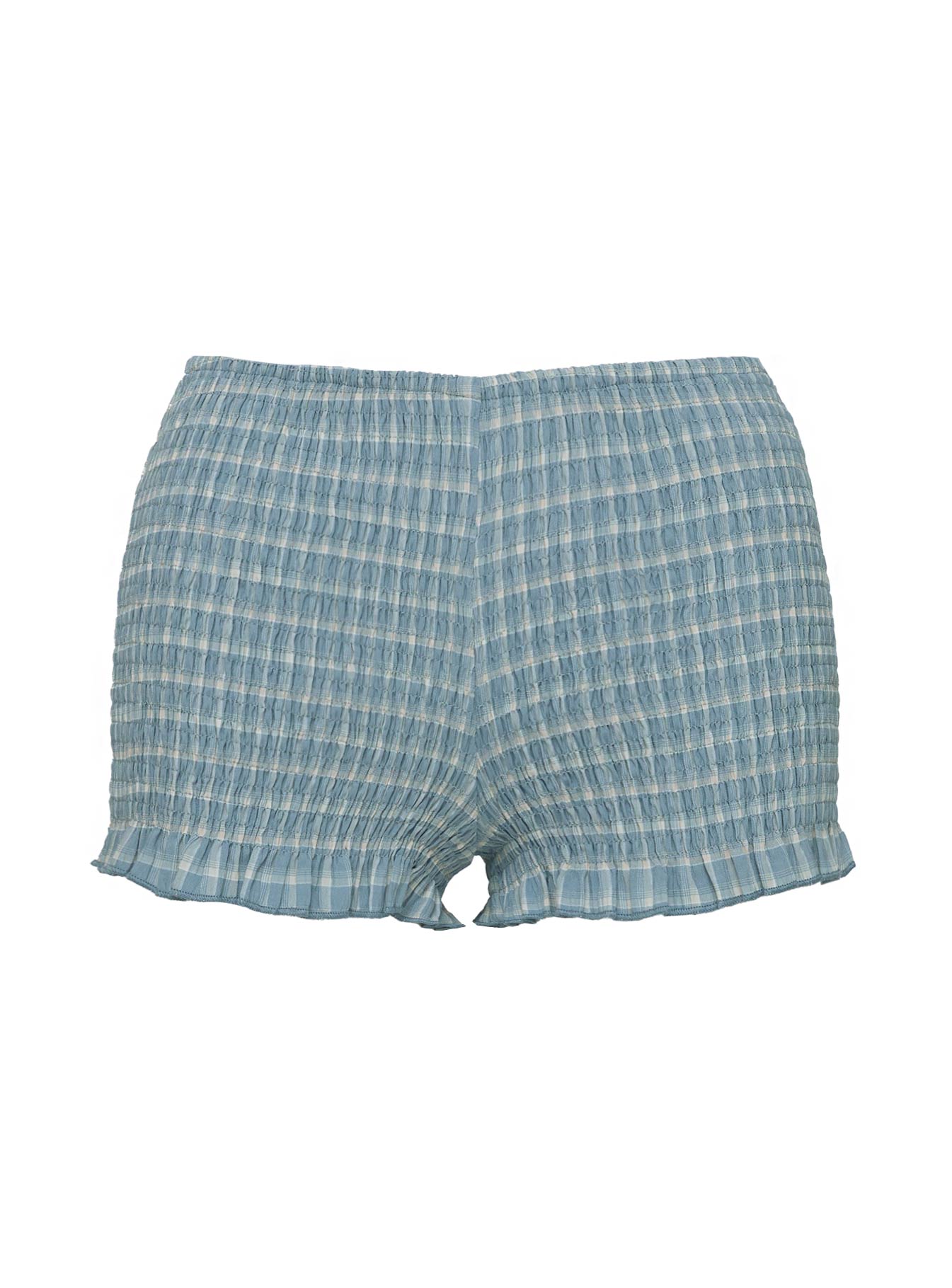 Jukebox Shirred Micro Shorts Blue、mySite、solidvoid