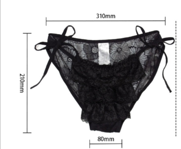 Ruffled Women Tie Side | Bowknot Lace Pantie | Free Size | Adjustable、mySite、bottomscart