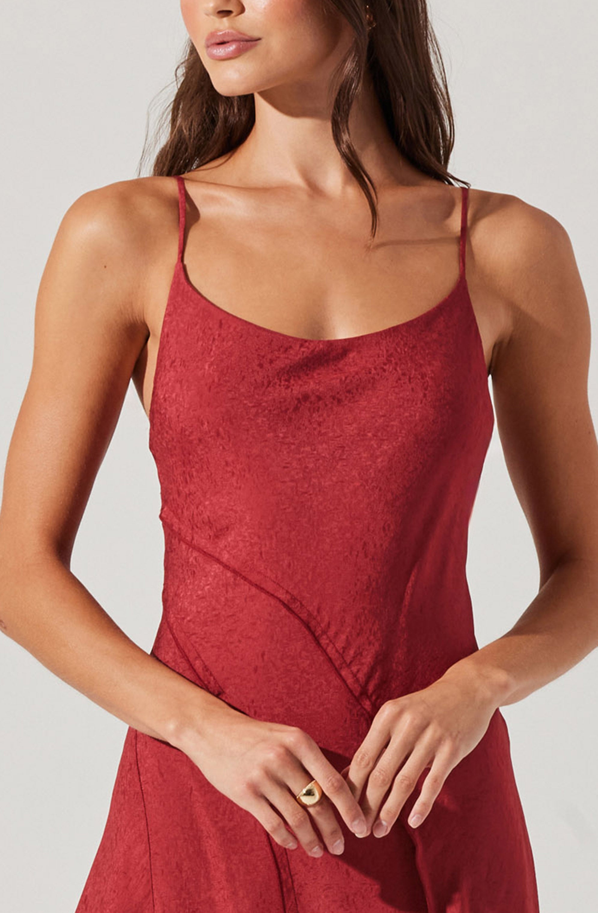 Chelsie Asymmetrical Slip Mini Dress、mySite、solidvoid