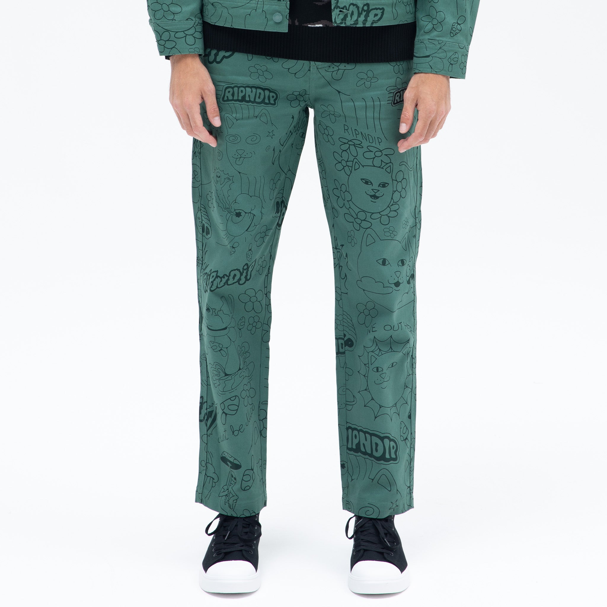  Scribble Cotton Twill Pants (Forest Green)、mySite、merchandisen