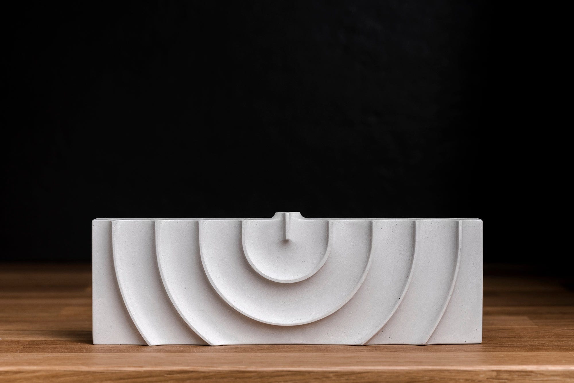 Hand-Poured Rippled Concrete Hanukkah Menorah - Gray、mySite、topwebapps