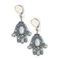 Michal Golan White Pearl Hamsa Earrings、mySite、topwebapps