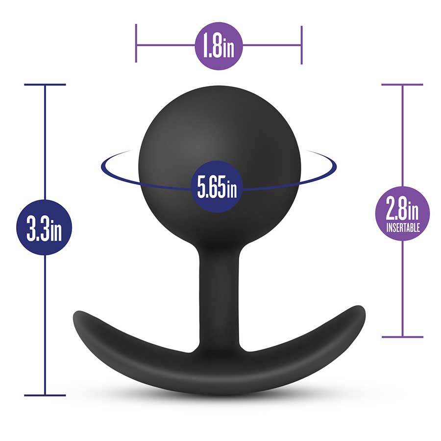 Anal Adventures Platinum Silicone Vibra Plug Black by Blush Novelties、mySite、bottomscart