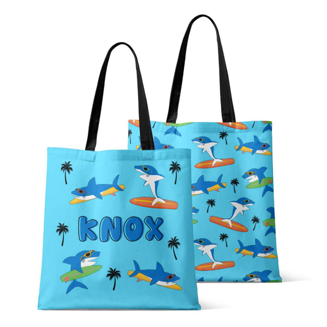 Personalized Tote Bags | Surfin' Sharks、mySite、layawaytickets