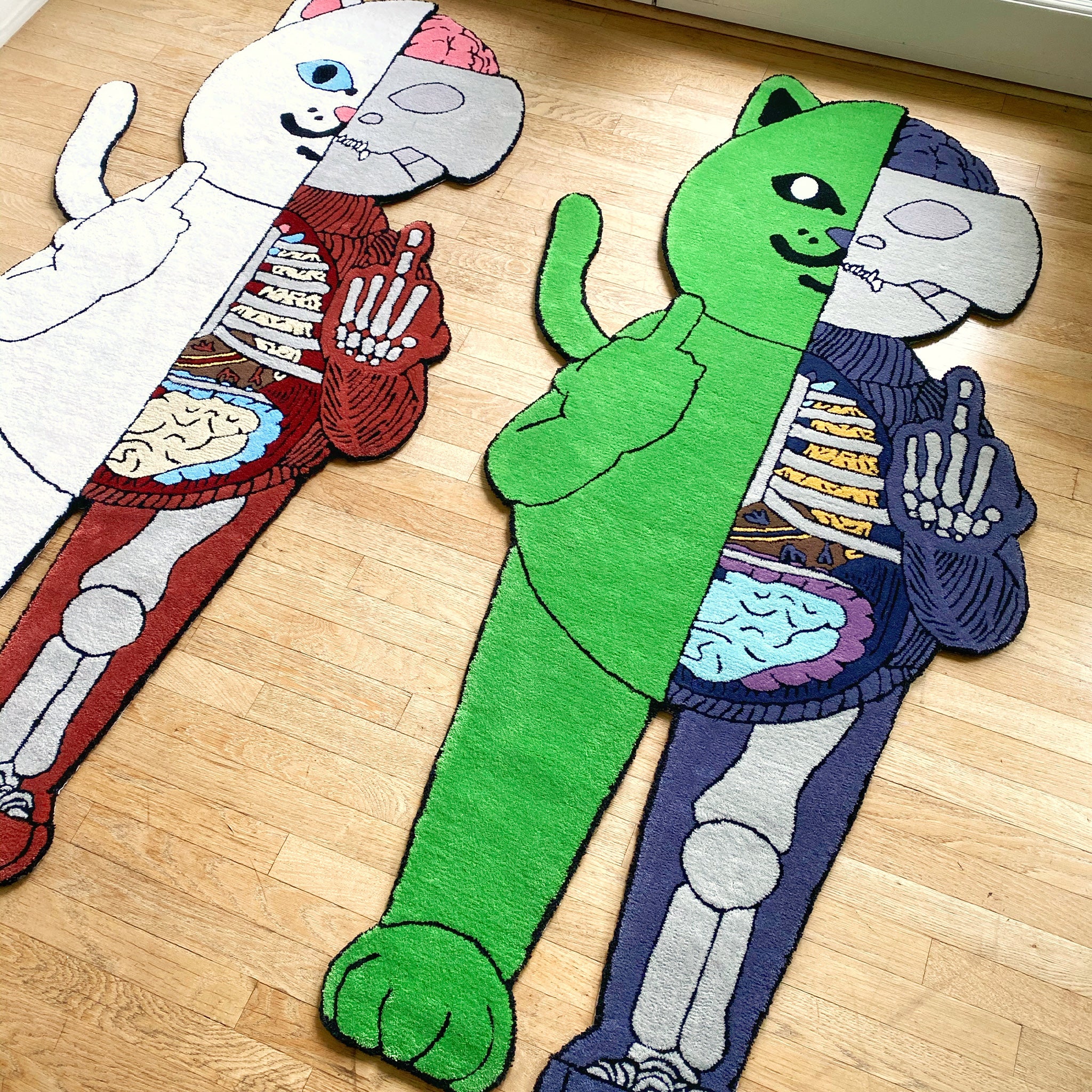  R Nerm Ã†-09 Anatomy Rug (Green/Purple)- 6ft、mySite、merchandisen