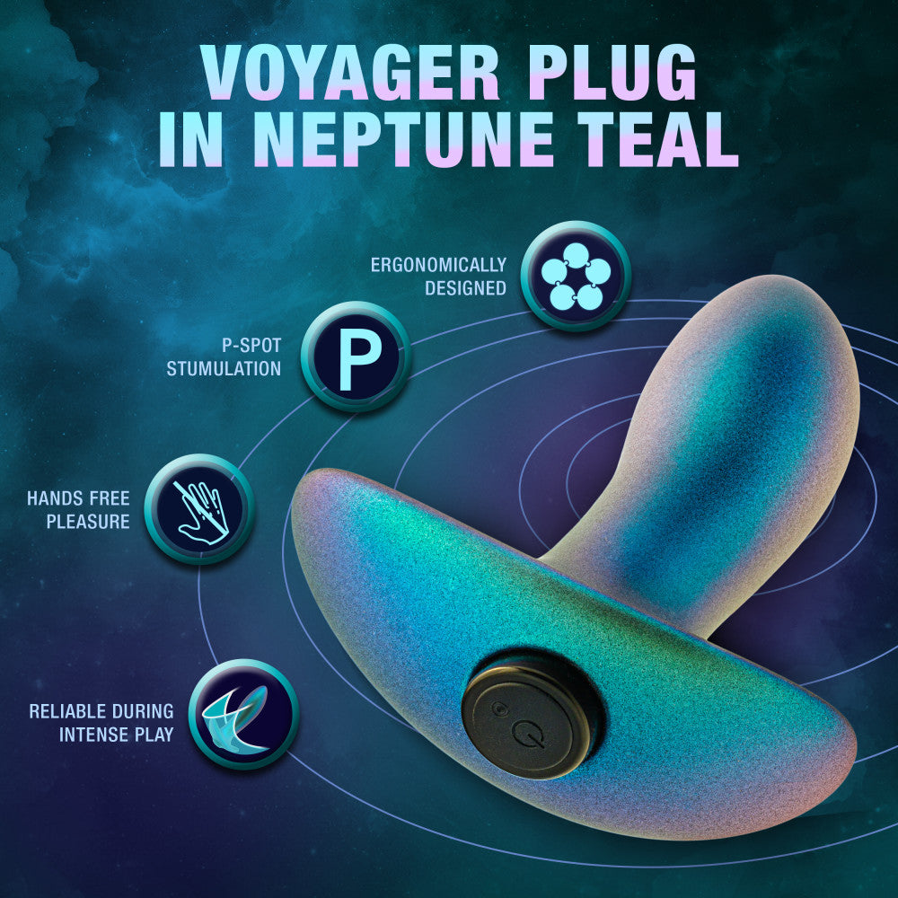 Anal Adventures Matrix By Blush® | Voyager - Vibrating Anal Plug With AnchorTech™ Base - Neptune Teal、mySite、bottomscart