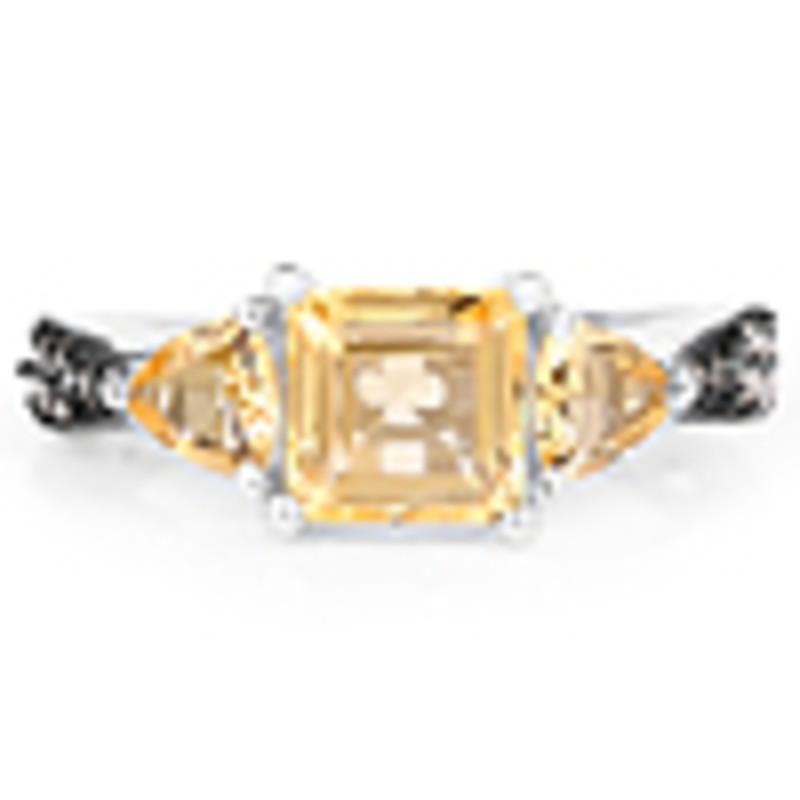 Genuine Citrine and Champagne Diamond Ring 3ct in Sterling Silver Size 7、mySite、g9winljtr