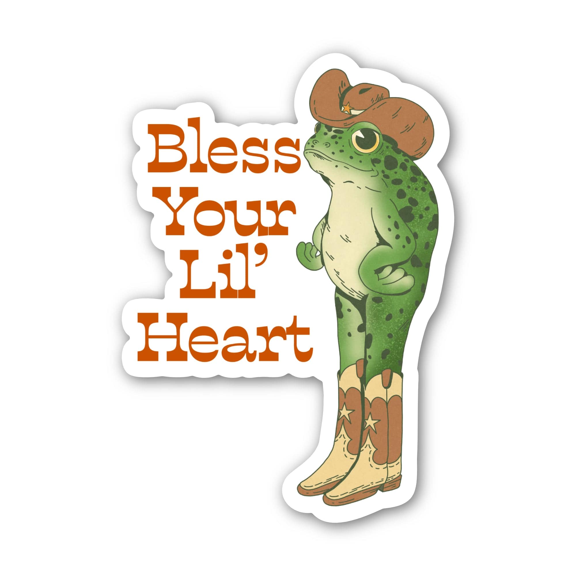  Bless Your Lil' Heart Southern Cowboy Frog Sticker、mySite、ghnorth