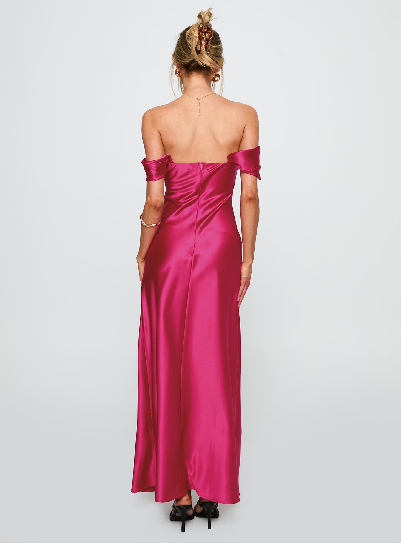 Live For You Off The Shoulder Maxi Dress Hot Pink、mySite、solidvoid