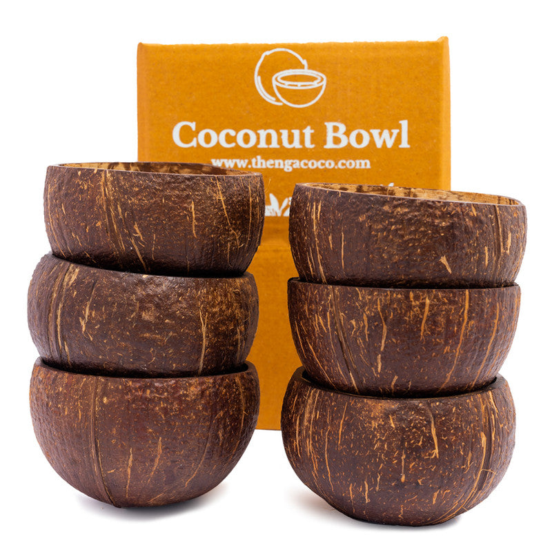 Coconut Bowl | Brown | Set of 6 | 350 ml、mySite、camillekostekn