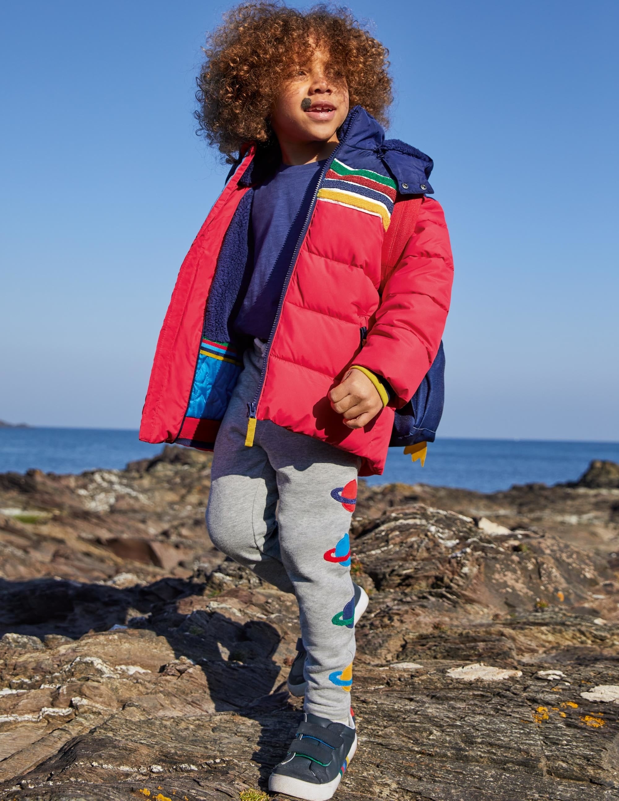 Shower-Resistant Padded Jacket-Rockabilly Red/Navy Rainbow、mySite、ashleygrahame