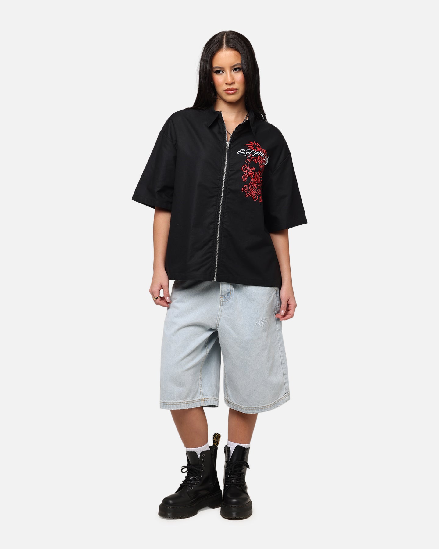 Ed Hardy Dragon Zip Shirt Black、mySite、zt4zffjzw