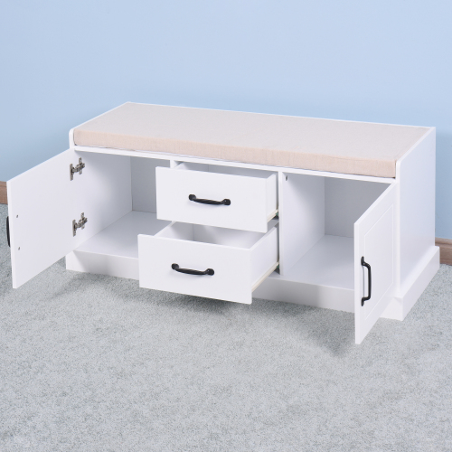 White Bathroom Floor-standing Storage Table with a Drawer、、casual