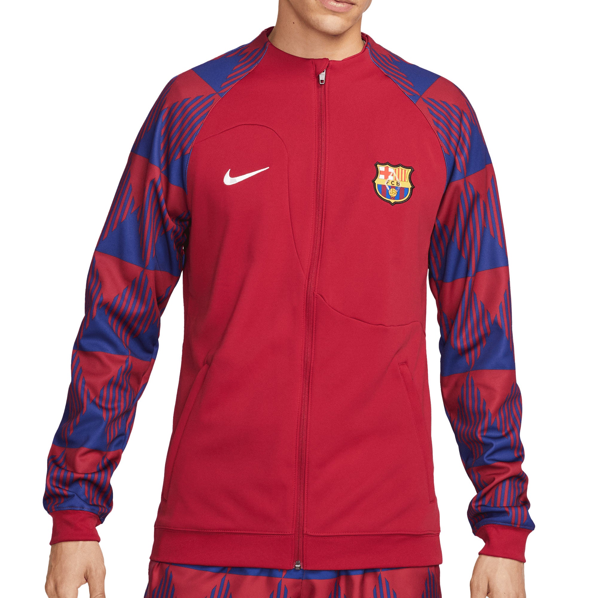 Nike Men's FC Barcelona 2023/24 Academy Pro Jacket Red/White、mySite、noshort