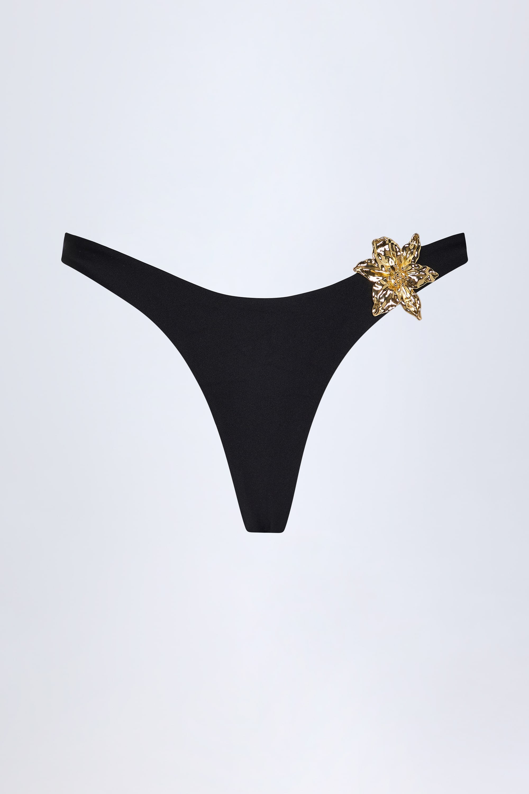  Hardware-Detail Cheeky Bikini Bottoms in Black、mySite、sugarbowlscore