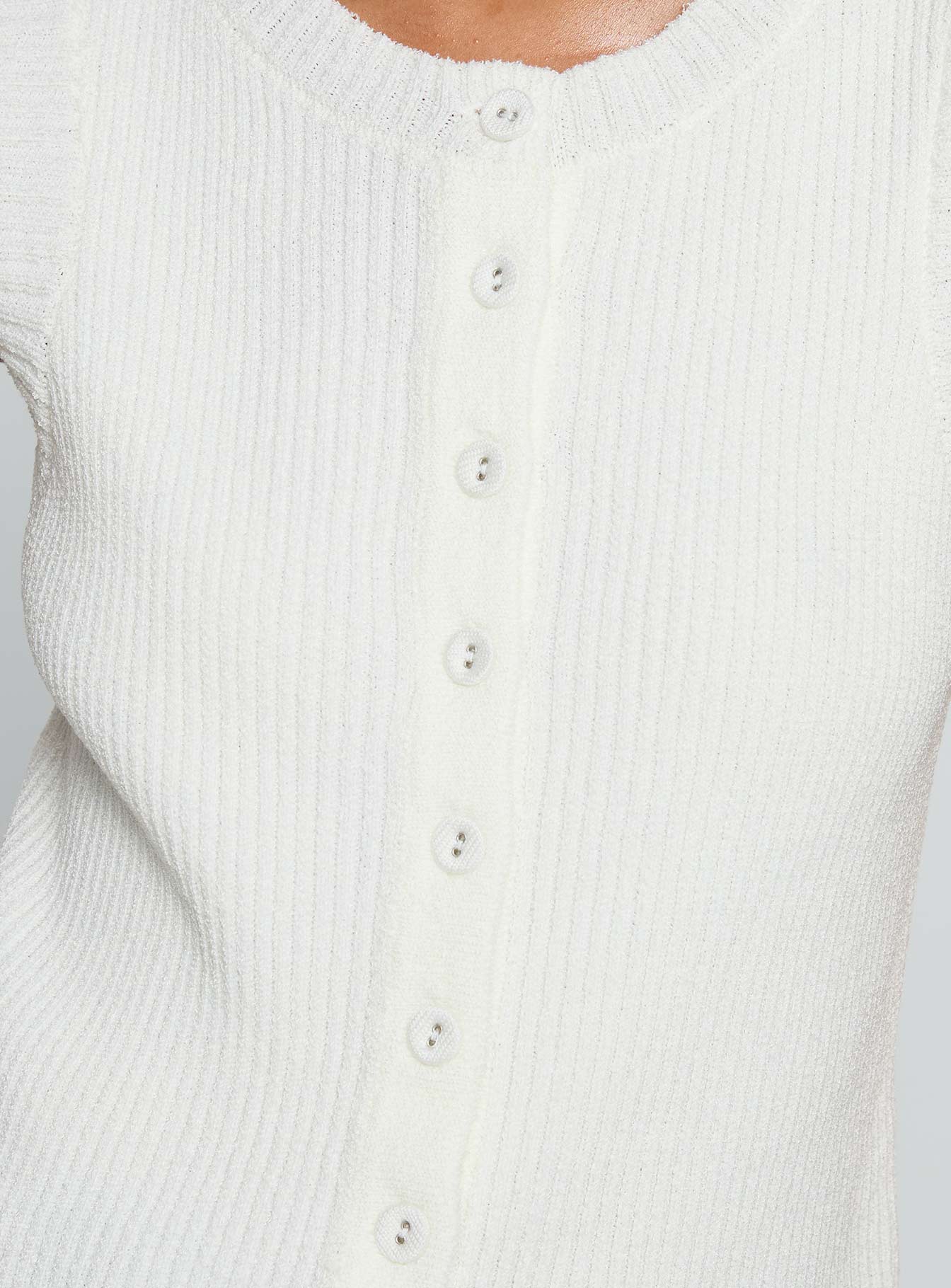 Simie Button Front Rib Top White、mySite、solidvoid