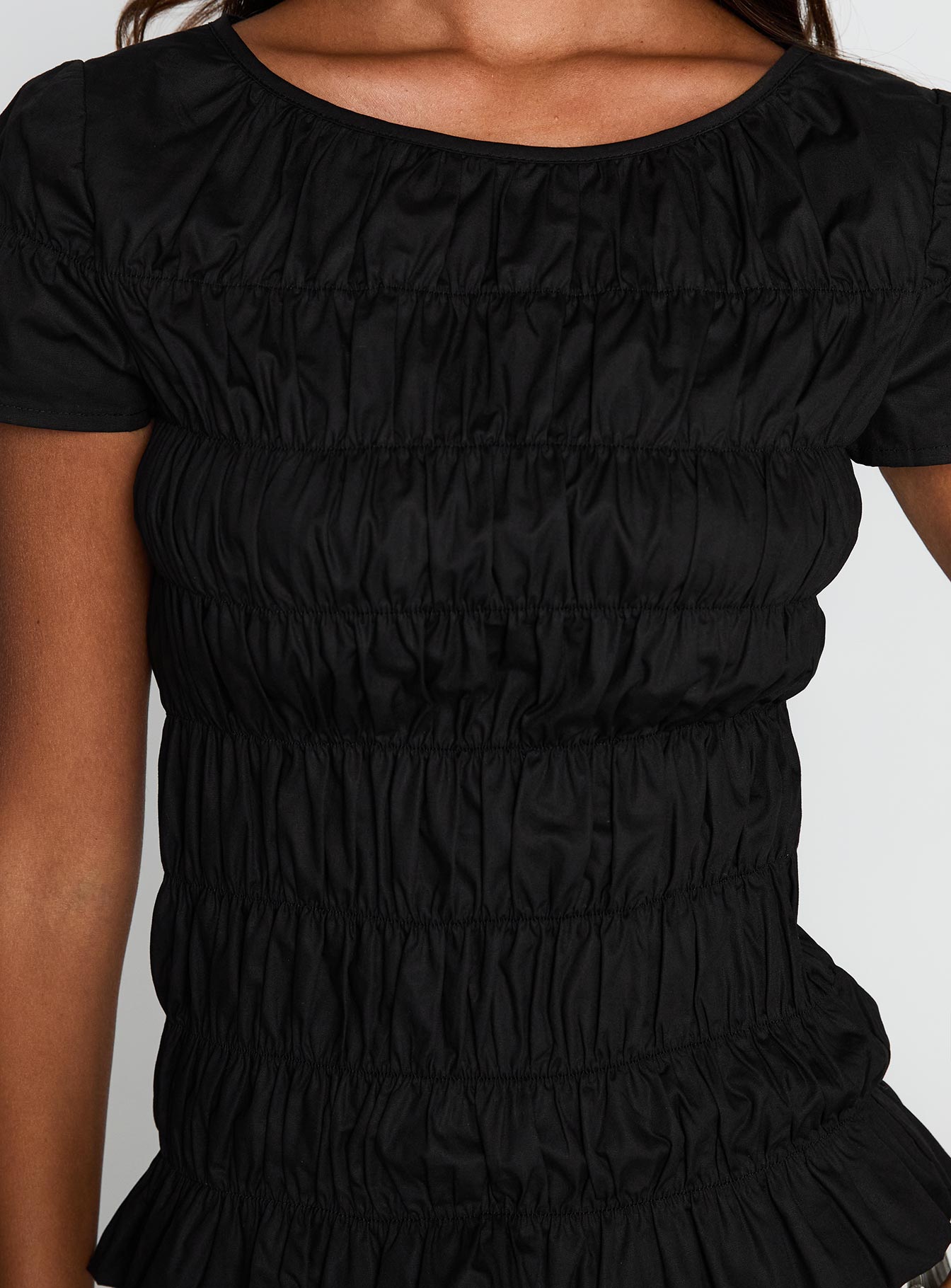 Spoiler Alert Ruched Top Black、mySite、solidvoid