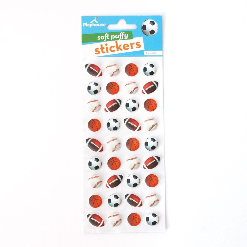  Puffy Stickers - Mini Mixed Sports Balls、mySite、ghnorth